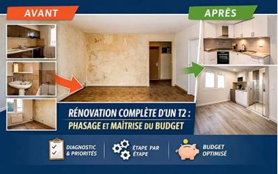 Cas d’étude : Rénovation complète d’un T2 à Nice, phasage et arbitrages pour tenir budget et délais